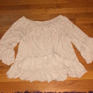 Off The Shoulder American Eagle White Shirt